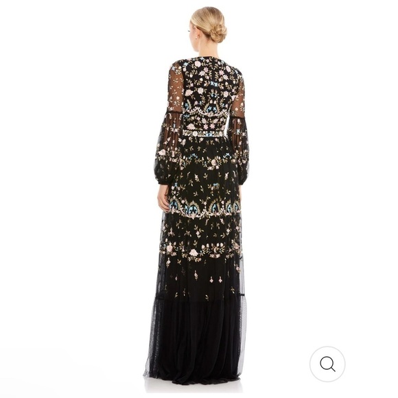 Mac Duggal EMBROIDERED BLOUSON SLEEVE GOWN size 6 $798 Anthropologie - Picture 7 of 15